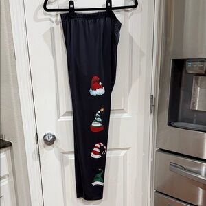 Festive Black Leggings with Holiday Designs